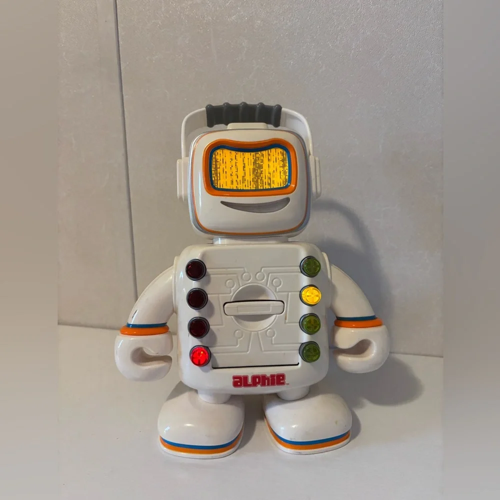 Interactive Alphie  Robot Toy - White and Orange